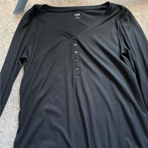 A.n.a Black Henley Shirt